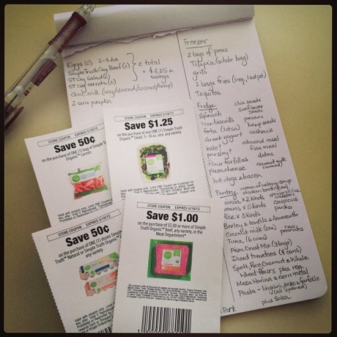 I can't really justify a long shopping list when I have all that in the right-hand column already in the house!